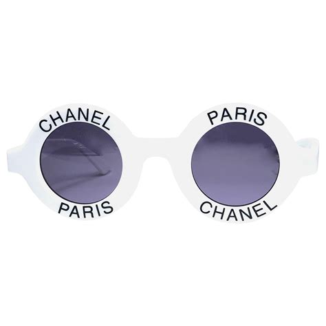 chanel round white sunglasses|chanel round sunglasses vintage.